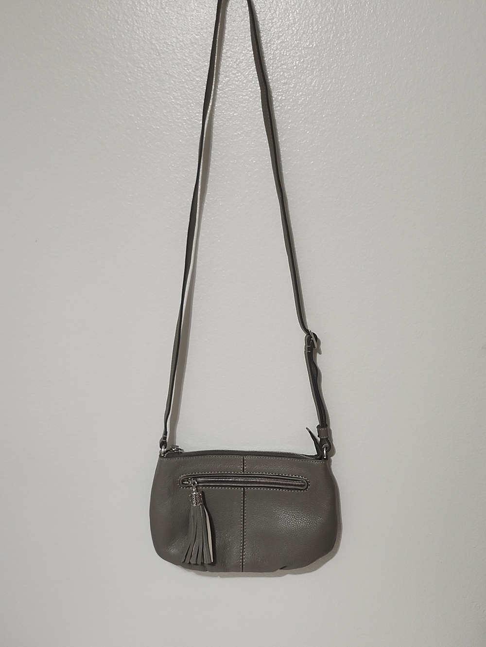 Brighton Leather Crossbody Bag in Gray